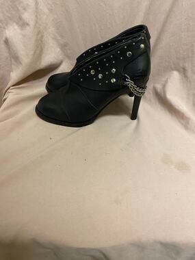 Harley-Davidson Women's Lena Black 3.75-Inch Hi-Heel Shoes D83589 Size 7.5